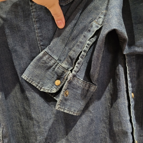Jean pearl button snap up shirt 👕 👌 😍 - Picture 7 of 14